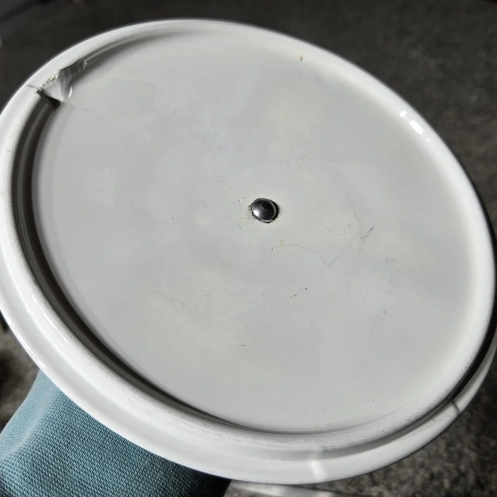 VINTAGE White 1 3/4 qts Saucepan Corning Ware TK-2 Cookmates Teakettle USA MCM‎